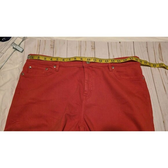 LAUREN Ralph Lauren Crop Pants Red Premier Skinny Crop Pants size 18W NWTD Faded - Picture 9 of 13